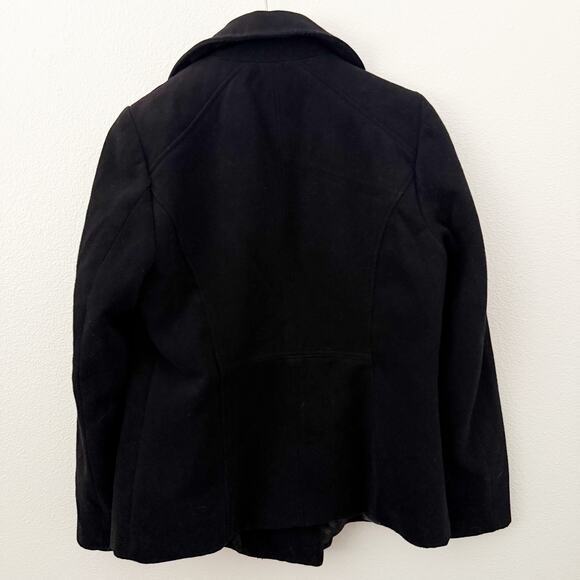 BONGO | Vintage 90s Y2K Pea Coat Jacket Double Breasted Black | Size Large - Picture 2 of 7